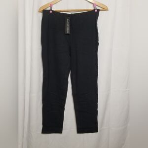 NWT Brooke Shields Timeless Petite Ponte Ankle Pants Side Zipper Black Petite 6